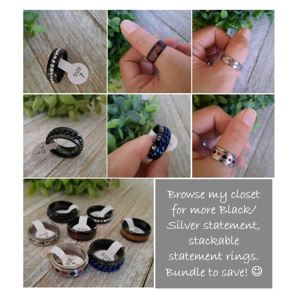 Men's Stainless Steel Spinner Ring NWT! - Roman Numerals, Size 7 - Picture 10 of 14